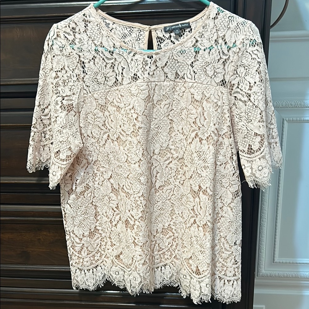 Elegant Lace Cream Top